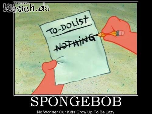 Aufgabenliste bei Spongebob