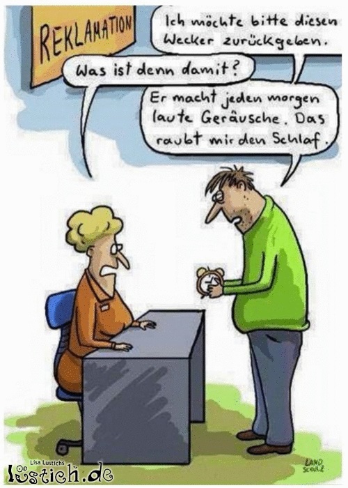 Fieser Wecker Bild lustich.de
